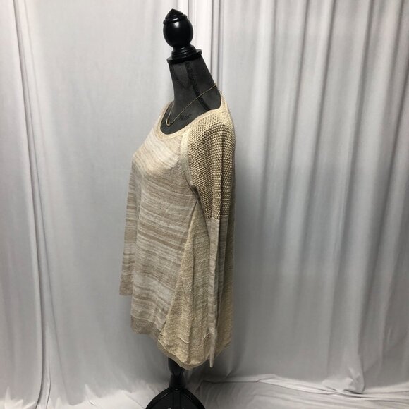 Knox Rose Sweater Womens Sz 1X Gold Metallic Long Sleeve Festive Party Pullover - Picture 3 of 7
